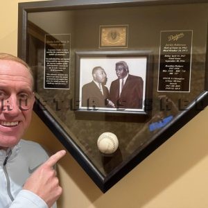 Jackie Robinson/Martin Luther King Signed Baseball in Display Case